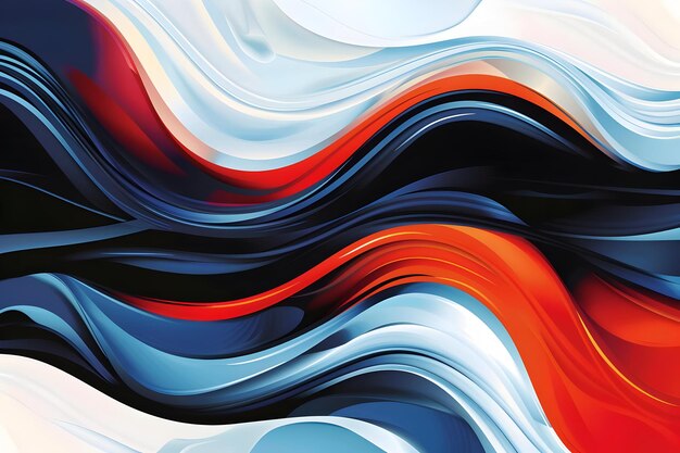 Abstract wave background with red blue and black colors