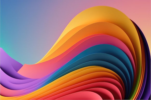 スペクトル色の抽象的な波のカラフルなパターン