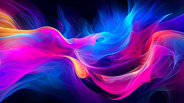 Abstract wave of colorful smoke