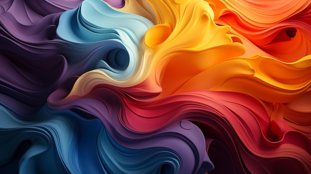 Abstract wave of colorful smoke