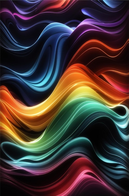 abstract wave of colors shade of cool lighting