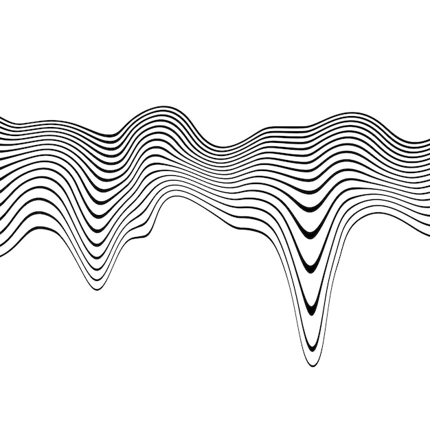 Фото Абстрактная концепция волны черно-белая иллюстрация черно-белые волны волновой рисунок волны искусство