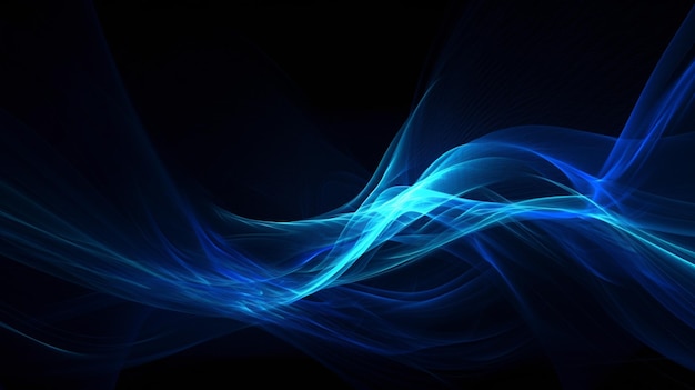 Abstract wave element for design blue curve and light lines background digital frequency track equalizer generative ai