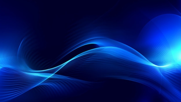 Abstract wave element for design blue curve and light lines background Digital frequency track equalizer generative AI