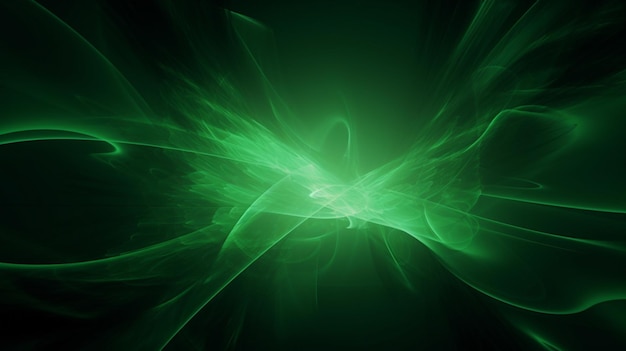 Abstract wave element for design green curve and light lines background Digital frequency track equalizer generative AI