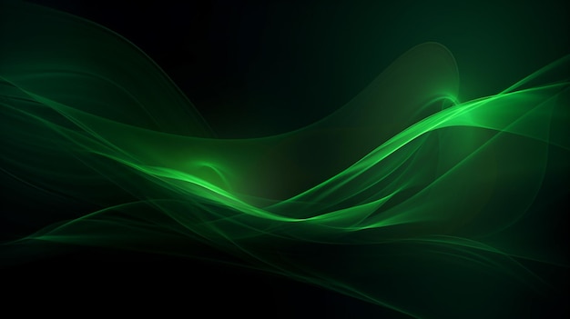 Abstract wave element for design green curve and light lines background Digital frequency track equalizer generative AI