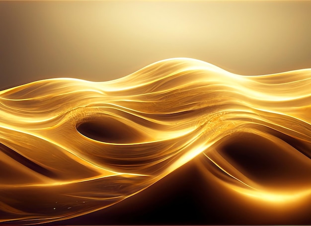 Abstract wave Golden light wallpaper illustration design background