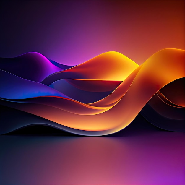 Фото Абстрактный фон градиента волны цифровая иллюстрация