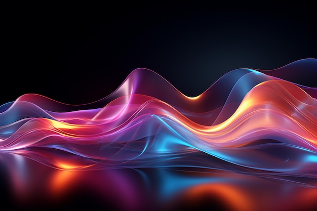 abstract wave light neon lines background