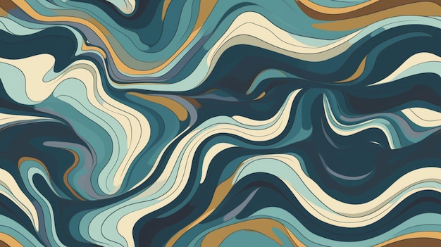 Abstract wave movement swirls and wavy lines pop art op art procedural texture Wallpaper generative AI