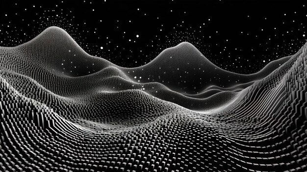 Photo abstract wave pattern effect 3d black and white