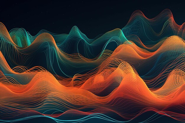 Abstract wave shapes Generative AI