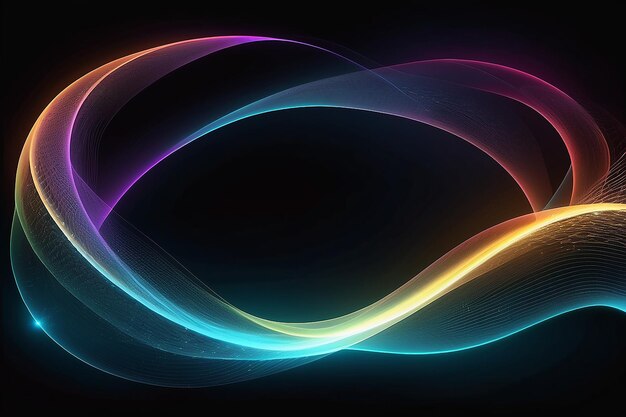 Photo abstract wave technology glowing background