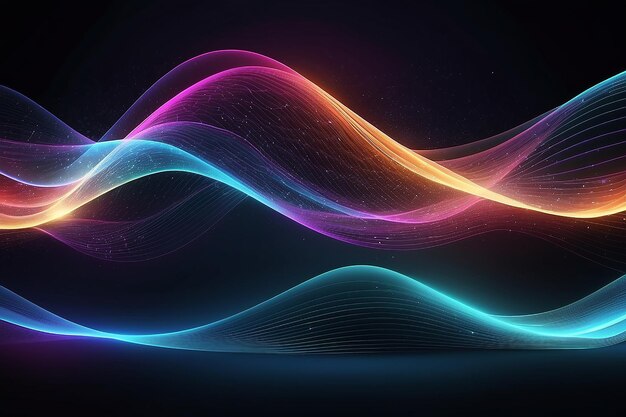 Abstract wave technology glowing background