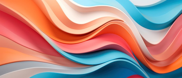 Абстрактная волна в ярких цветах, плавающая в пространстве, формирует футуристические волны с динамическим дизайном AI Generative