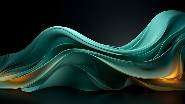 абстрактная волна с зеленой формой в стиле слоистых волокон