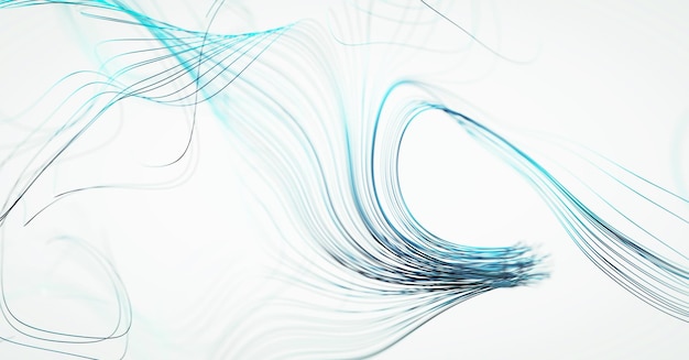 Foto sfondo astratto con linee ondulate illustrazione 3d del concetto di tecnologia moderna