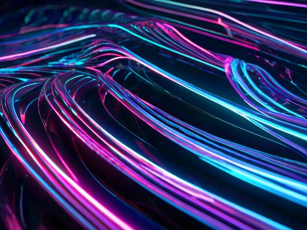 abstract waves 4k white neon lights background desktop with High Quality