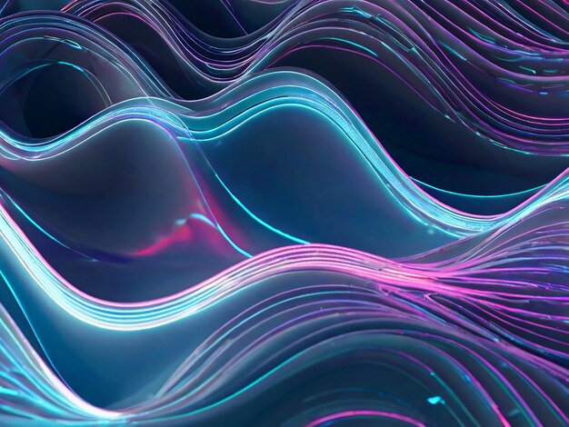 abstract waves 4k white neon lights background desktop with High Quality