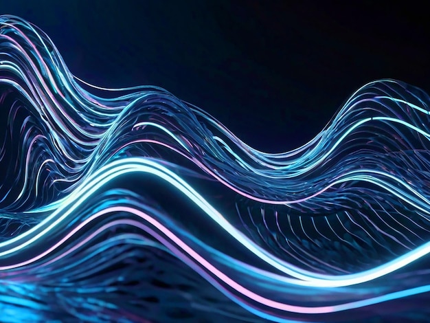 Photo abstract waves 4k white neon lights background desktop with high quality