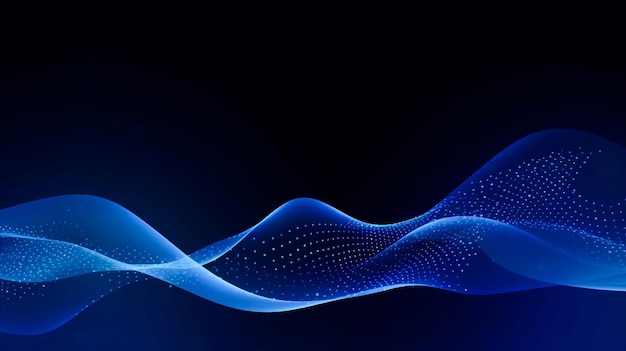 Abstract Waves blauwe achtergrond voor ontwerptechnologie en netwerkwetenschap