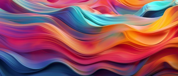 Abstract waves in bright and colorful style Generative AI
