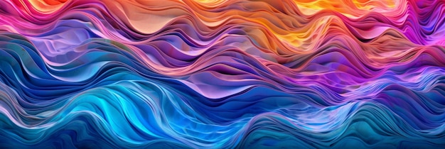 Abstract waves in bright and colorful style Generative AI