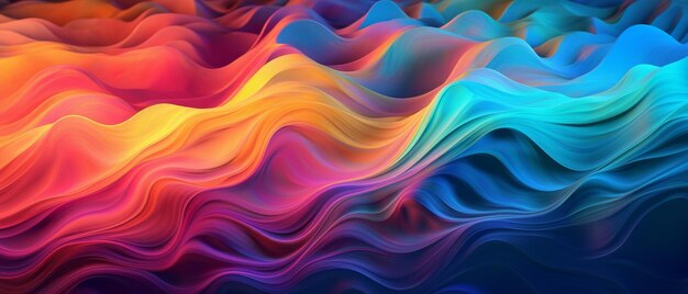 Abstract waves in bright and colorful style Generative AI