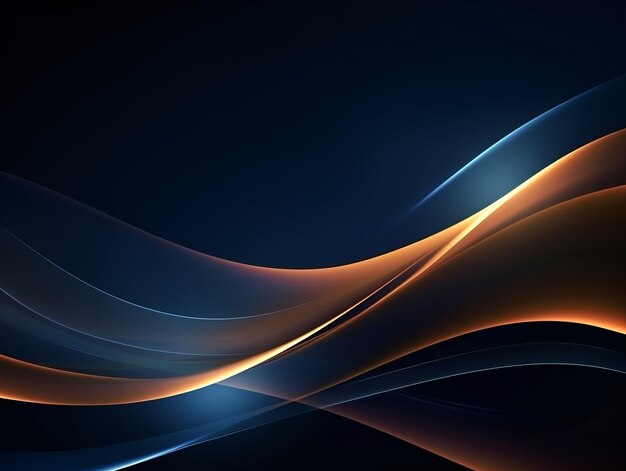Photo abstract waves on dark blue background