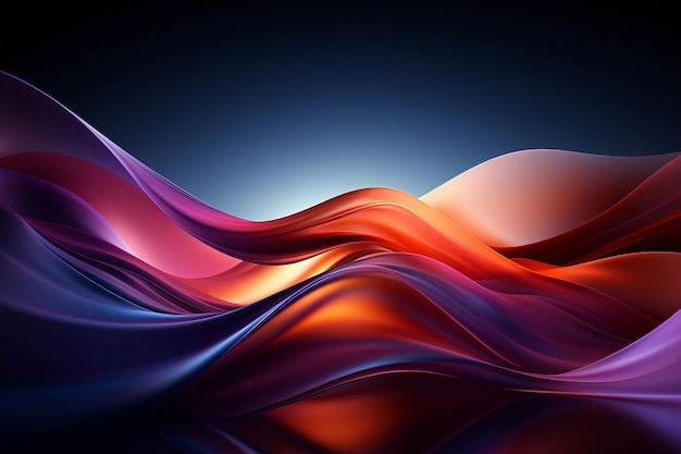 Abstract Waves Purple Blue and Orange Elegance Mesmerizing Blend of Vibrant Hues Captivating Artistry in Harmonious Motion Generative Background