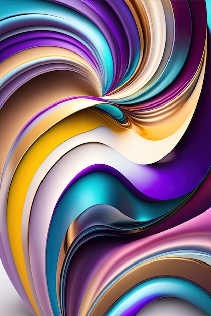 Abstract waves turquoise purple gold and white colors luxury background