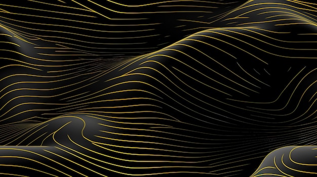 abstract waves with gold