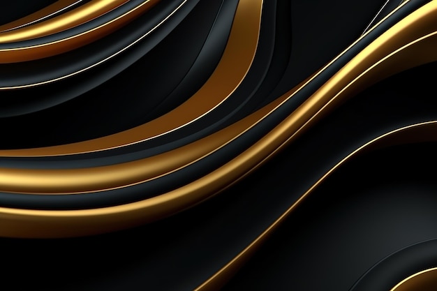 abstract waves with gold