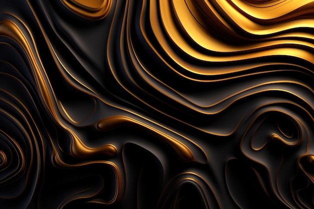 abstract waves with gold