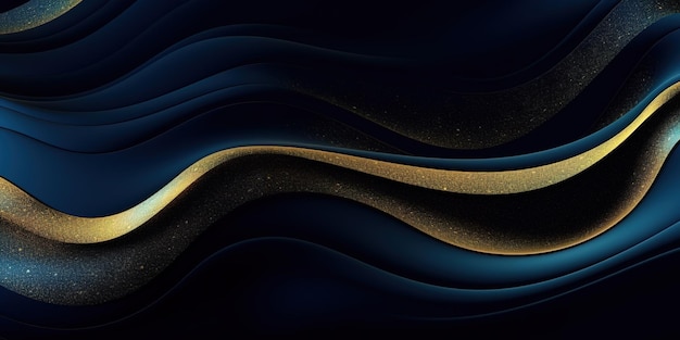 abstract waves with gold