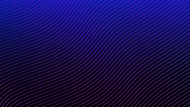 Abstract wavy background in bright neon blue and purple colors Seamless loop animation 3d rendering