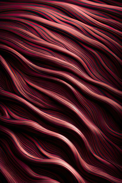 Abstract wavy background Vector illustration Red and black colors