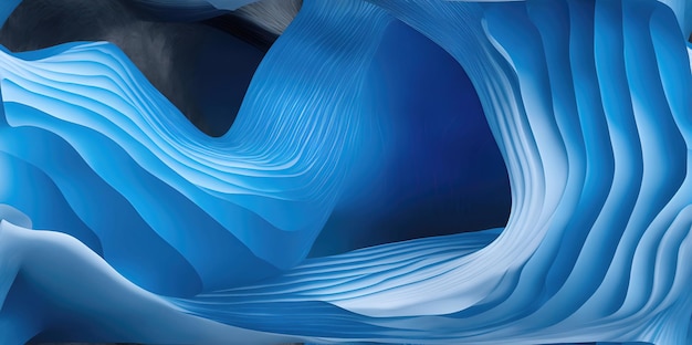 写真 抽象的な波状の青い背景 青い質感の背景