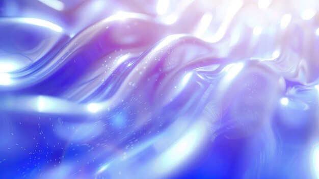Abstract Wavy Blue Light Patterns on Dreamy Background