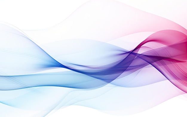 Abstract wavy blue and purple line on white background