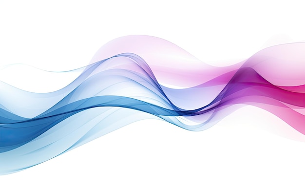 Abstract wavy blue and purple line on white background