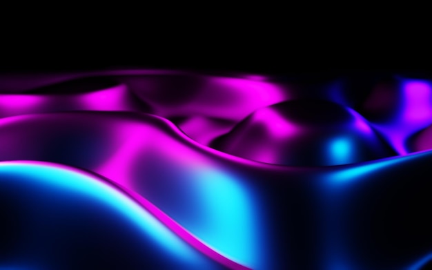 Premium Photo | Abstract wavy forms neon background glossy gradient ...