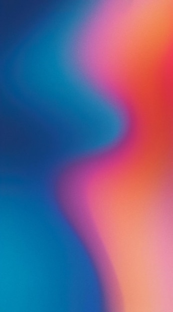 Abstract wavy gradient of blue and orange background with grainy texture and colorful smooth banner