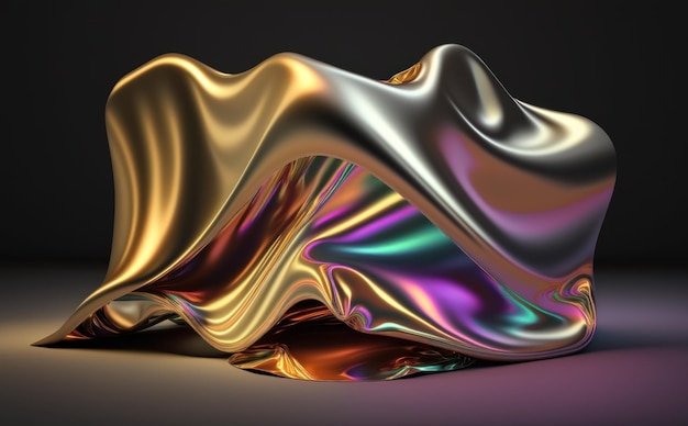 Abstract wavy holographic cloth