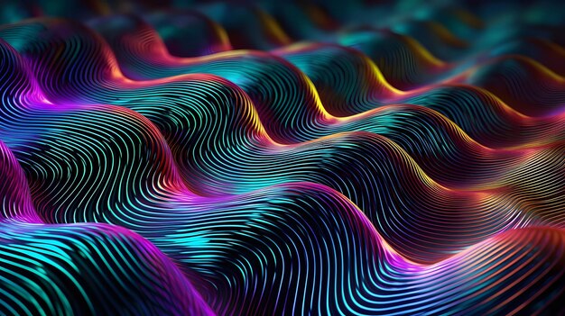 Abstract wavy holographic colorful wallpaper