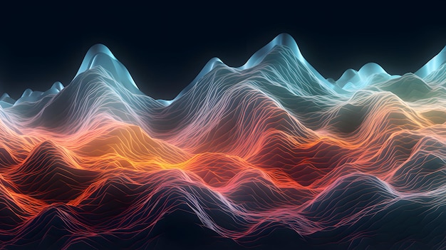 Photo abstract wavy holographic colorful wallpaper