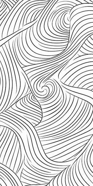 Photo abstract wavy lines in a seamless pattern.