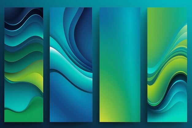 Abstract wavy liquid background Gradient mesh Variation set