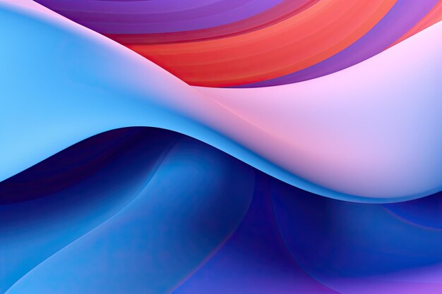 Abstract wavy purple and blue gradient curves fluid waves background