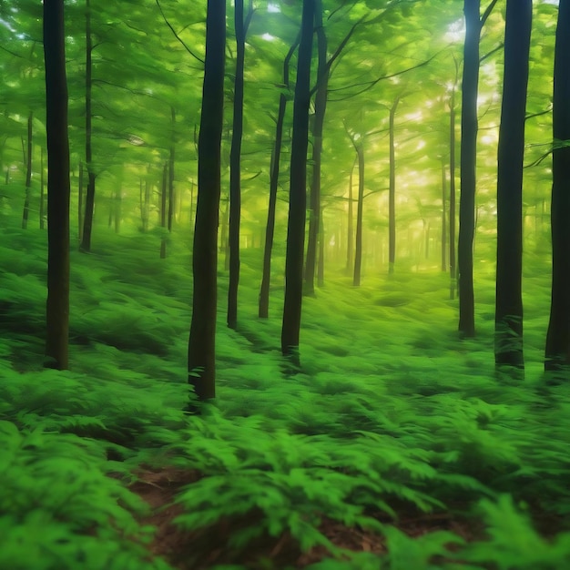 Foto abstract wazig schone groene natuur bos achtergrond